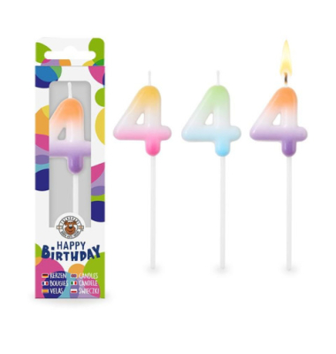 Geburtstagskerze Zahl 4 sortiert