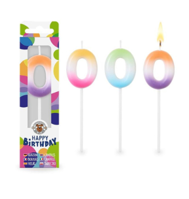 Geburtstagskerze Zahl 0 sortiert