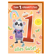 Geburtstagskarte Kinder Zahl 1