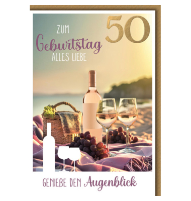 Geburtstagskarten 526750 11,5x17 cm 115mm x 170mm (BxH) Jubil&auml;umsjahr bunt