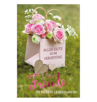 Geburtstagskarten 51-1977 11,5x17 cm 115mm x 170mm (BxH) Rosen bunt