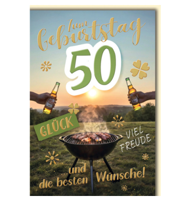 Geburtstagskarten 5521650 11,5x17 cm 115mm x 170mm (BxH) Jubil&auml;umsjahr bunt