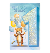 Geburtstagskarte Kinder Boys Zahl 1