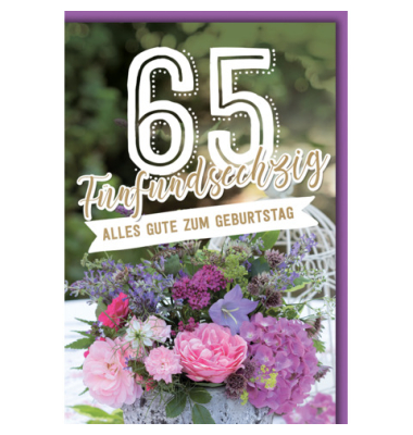 Geburtstagskarte Zahl  65