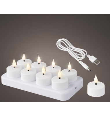LED-Teelicht 485724 wei&szlig; 4x4,5cm ca. 30 Stunden Brenndauer