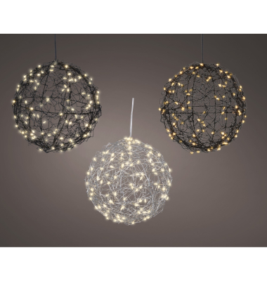 Kugel LED 15cm sort