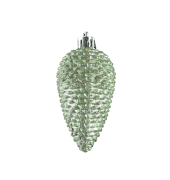 Christbaumkugeln Mix 022699, Zapfen, matcha green glitzer, Polystyrol (PS)