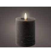 LED-Kerzen 489176 grau 7x11,2cm (&Oslash;xH) 80 h Brenndauer