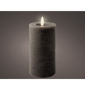 LED-Kerzen 489177 ohne grau 7x15cm (&Oslash;xH) 80 h Brenndauer