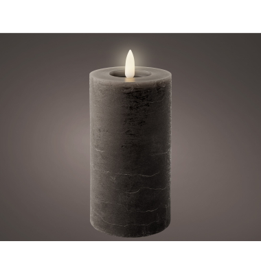 LED-Kerzen 489177 grau 7x15cm (&Oslash;xH) 80 h Brenndauer