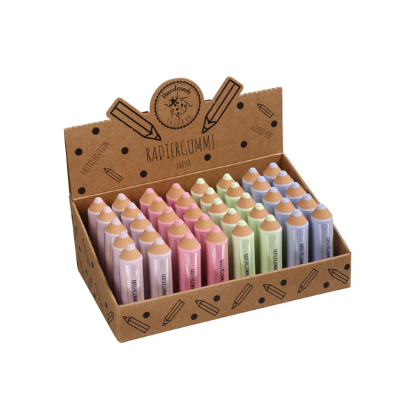 40 Stück LULUBUG Radiergummi Display Stiftform 4251932325600 LULUBUG