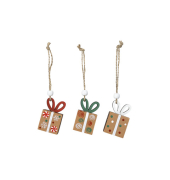 Weihnachtlicher  Behang Geschenk 3ST bunt