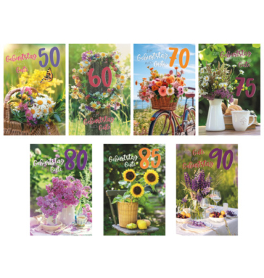 Geburtstagskarten 99-6609 Jubil&auml;umsjahr bunt