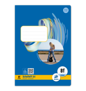 Schulheft 040416008 / rautiert mit Rand, 8f, 80g, farbig mit Motiv