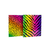 Ringbuch Zebra/Leopardenmuster 2764343-99, A4 2 Ringe Papier neon sortiert