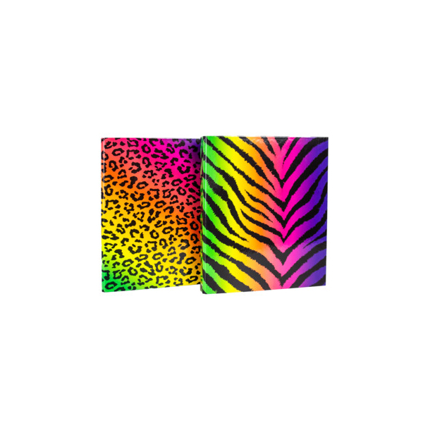 10 Stück Donau Ringbuch Zebra/Leopardenmuster 2764343-99, A4 2 Ringe Papier neon sortiert 9004546575450 Donau
