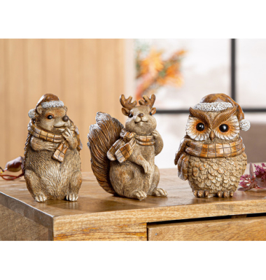 Dekofigur Waldfreunde braun