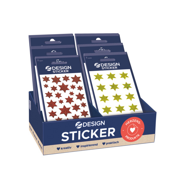 60 Stück AVERY Zweckform Weihnachtsetikett Sterne 60PG  AVERY Zweckform 60 Stück