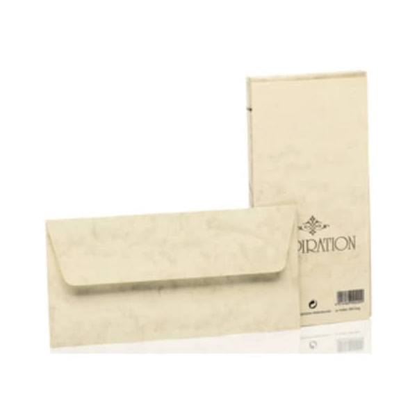 4014969002209 - Designbriefumschläge Inspiration Din Lang ohne Fenster nassklebend 100g chamois marmora 4014969002209 20 Stück