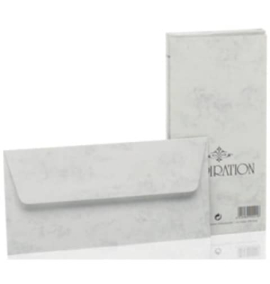 Designbriefumschlag Inspiration 20320814, Din Lang, nassklebend, 100g, grau marmoriert