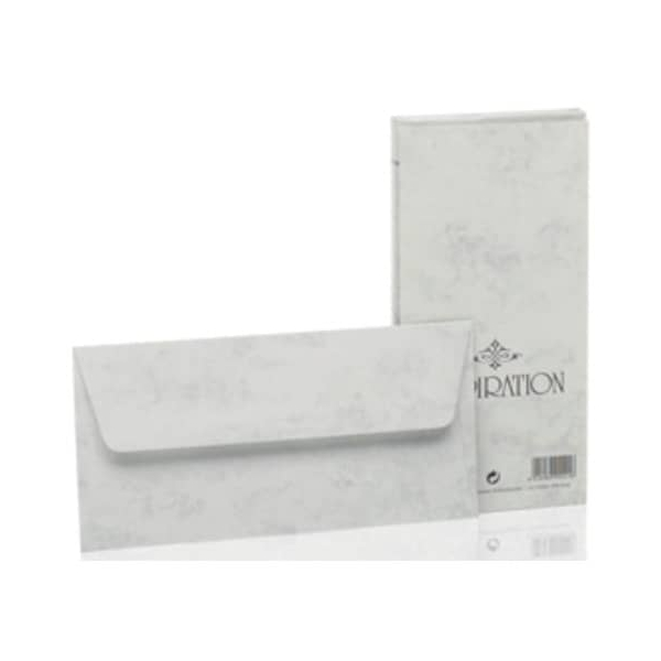 4014969002216 - Designbriefumschläge Inspiration Din Lang ohne Fenster nassklebend 100g grau marmora 4014969002216 20 Stück