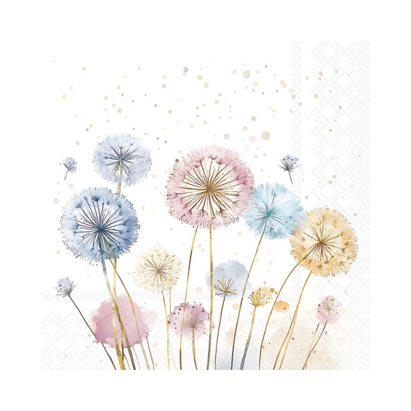 8712159227444 - Motivserviette 33x33cm Löwenzahn 8712159227444 20 Stück