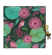 Tagebuch m.Schloss Tropical Birds green
