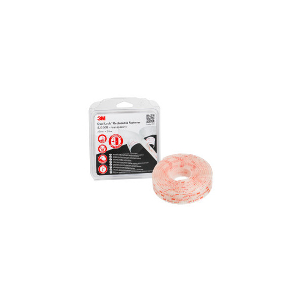 7100123340 Druckverschluss Dual Lock SJ356B transluzent Länge 25 m Breite 25 - 3M