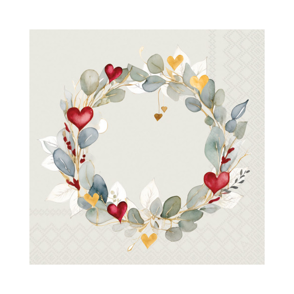 8712159214642 - Motivservoiette 25x25cm Eukalyptus grün 8712159214642 20 Stück