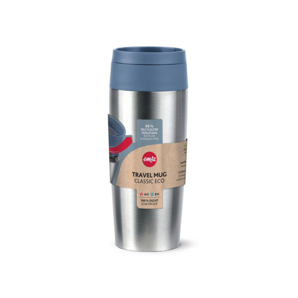 Emsa Isolierbecher Travel Mug edeslstahl-blau 4009049546063 Emsa