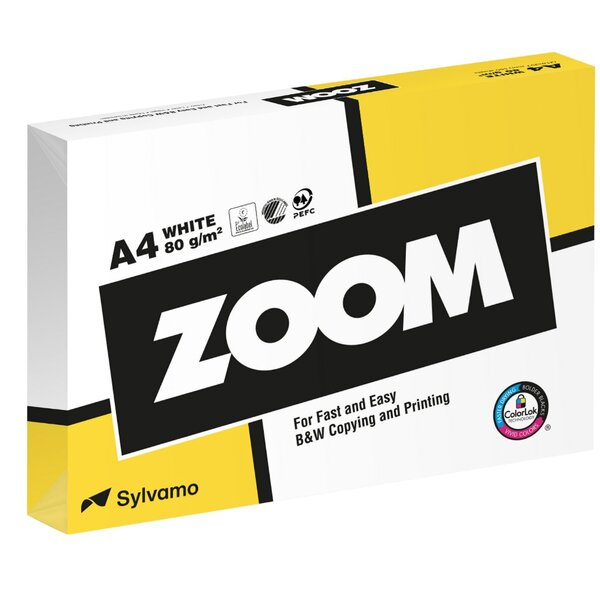 2050000146480 - Zoom Kopierpapier DIN A4 80 gqm SW matt 1 Palette á 100000 Blatt Weißegrad 150 CIE holzfrei glatte Oberfläche für Laser 100000 Blat