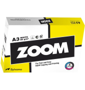Zoom Kopierpapier DIN A3, 80 gqm, SW, matt, 1 Palette á 50000 Blatt, Weißegrad: 150 CIE, holzfrei, glatte Oberfläche, für Laser-