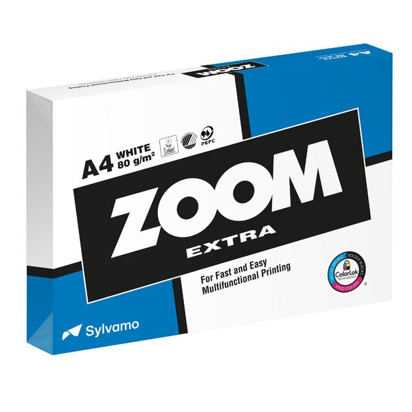 2050000146589 - Zoom Extra Kopierpapier DIN A4 80 gqm Multifunktionsdruck matt 1 Palette á 50000 Blatt Weißegrad 161 CIE holzfrei glatte 50000 Blatt