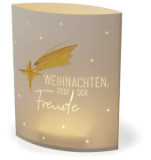 LED Licht, Schirm aus Papier, Timer- Funktion, Motiv Weihnachten, Fest der Freude