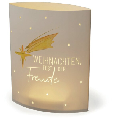 LED Licht, Schirm aus Papier, Timer- Funktion, Motiv Weihnachten, Fest der Freude