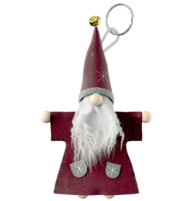 Weihnachts- Wichtel aus Filz, inkl. Schlüsselring
