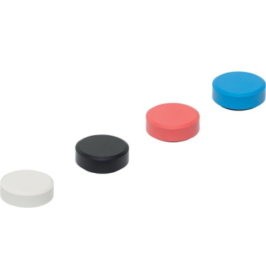 Haftmagnet 6177399, Rund, 29mm &Oslash;, wei&szlig;/schwarz/rot/blau, 600g