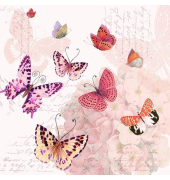 Servietten, 33 x 33 cm, Motiv Butterfly Romance