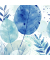 Servietten 1211-25010, blau/wei&szlig; / Atelier Fashion Leaves blues Colour, 3-lagig, (LxB) 33x33cm