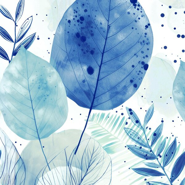 4014995843678 - Servietten 33 x 33 cm Motiv Atelier Fashion Leaves blues Colour 4014995843678 Braun und Company