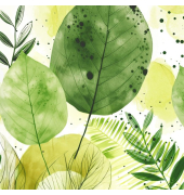 Servietten, 33 x 33 cm, Motiv Atelier Fashion Leaves pine