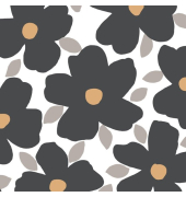 Servietten 1207-25157, mehrfarbig / schwarze Bl&uuml;ten, 3-lagig, 33x33cm