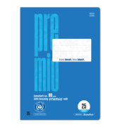 Schulheft 040784025 PREMIO Green, Lineatur 25 / liniert mit wei&szlig;em Rand / keine, A4, 90g, blau, 32 Blatt / 64 Seiten