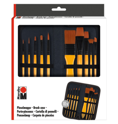 Pinselmappe mit 10 Pinseln