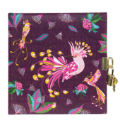 Tagebuch m.Schloss Tropical Birds plum