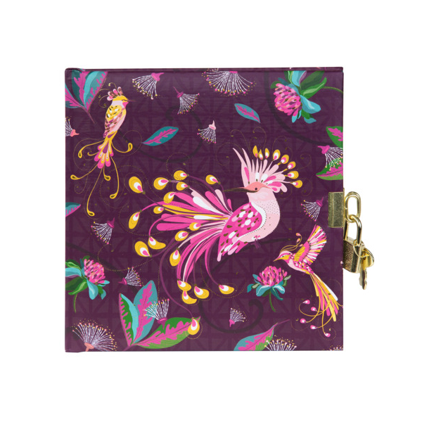 4009835449554 - Tagebuch mSchloss Tropical Birds plum 4009835449554 TURNOWSKY