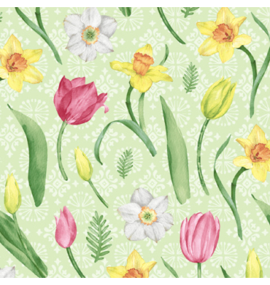 Motivservietten 211719, mehrfarbig / Fr&uuml;hjahrsblumen, 3-lagig, 25x25cm