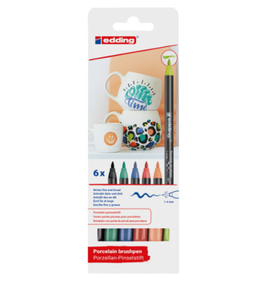 Porzellanmalstift 6ST vivid sortiert