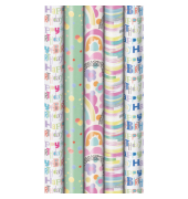 Geschenkpapier 33053 636269, Joyful Smile, 70cm x 2m, wei&szlig;