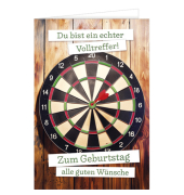 Geburtstagskarten 51-13090 11,5x17 cm 115mm x 170mm (BxH) Dartboard mehrfarbig